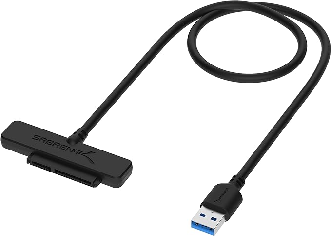 Sabrent SATA Cable Adapter USB 3.0 to SSD / 2.5-inch SATA Hard Drive Adapter (Optimized for SSD Supports UASP SATA III) (EC-SSHD)