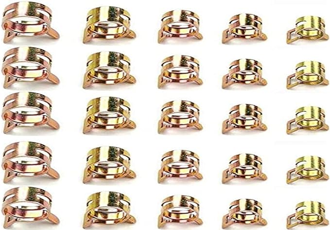 5 Sizes Hose Clamps Spring Hose Clamps Mini Fuel Line Pipe Clamps 5mm 6mm 7mm 8mm 9mm Gold