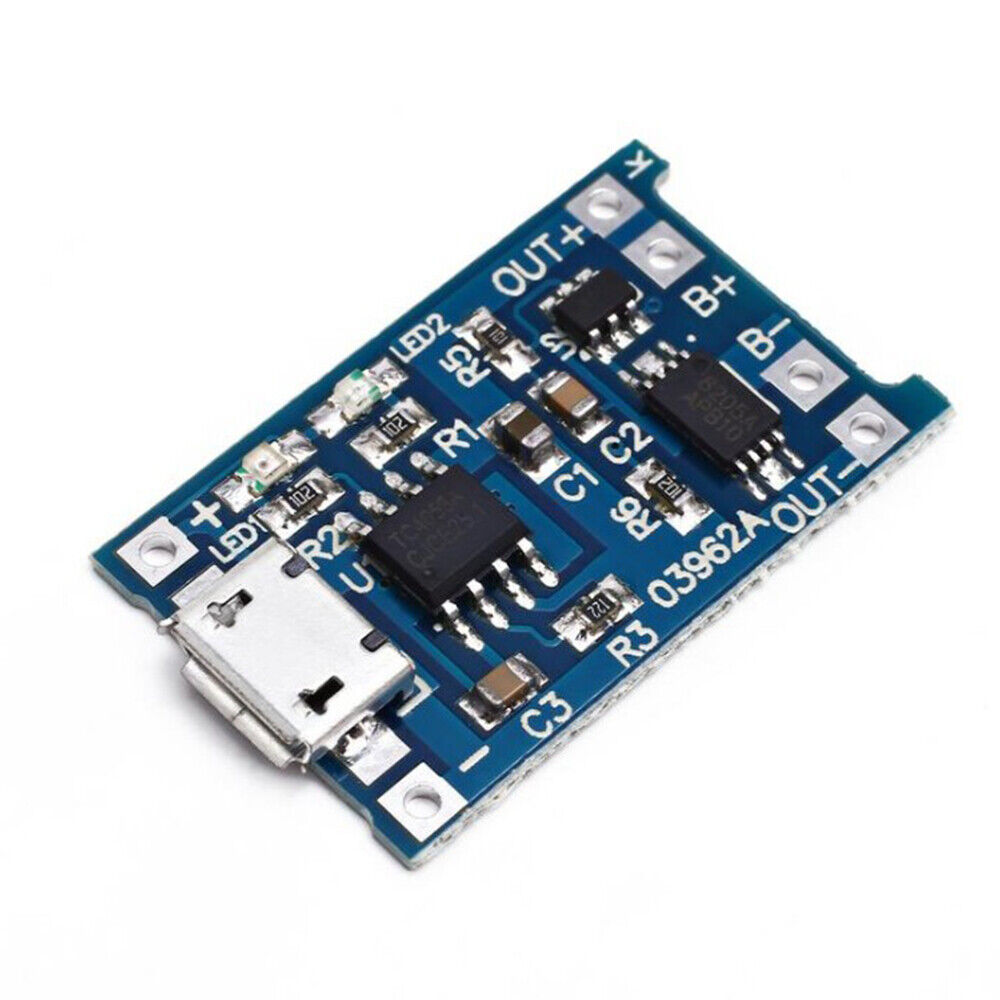 USB 5V 1A 18650 TP4056 Lithium Battery Charger Module, Charging Board+Protection Dual Functions