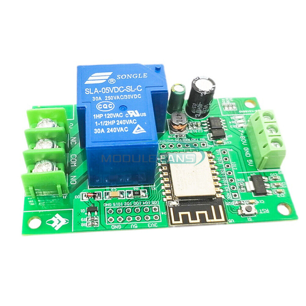 ESP8266 WIFI 1 Channel 30A Relay ESP-12F Development Board DC 5V 7V-80V