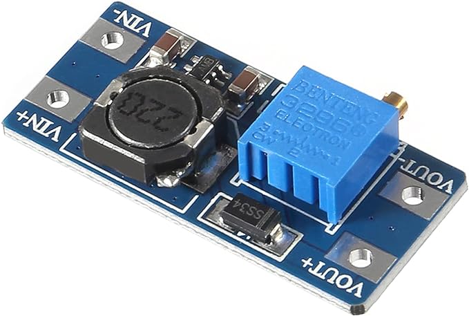 MT3608 DC-DC Upward Converter 2A Adjustable Amplifier Module Voltage Regulator Board Input Voltage 2V-24V to 5V-28V Output Voltage (with USB Connection)
