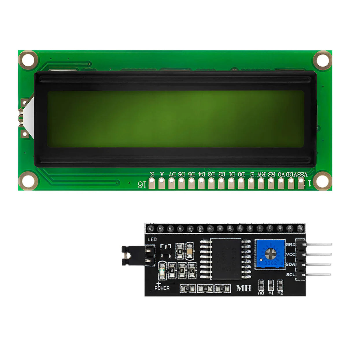 HD44780 1602 LCD module Display Bundle with I2C interface 2x16 characters compatible with Arduino and Raspberry Pi