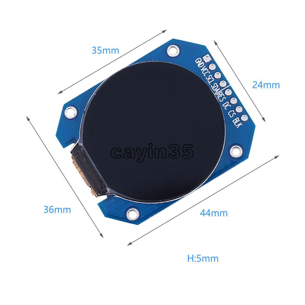 DC 3.3V 1.28 inch TFT LCD Display Module Round RGB IPS HD 240x240 SPI