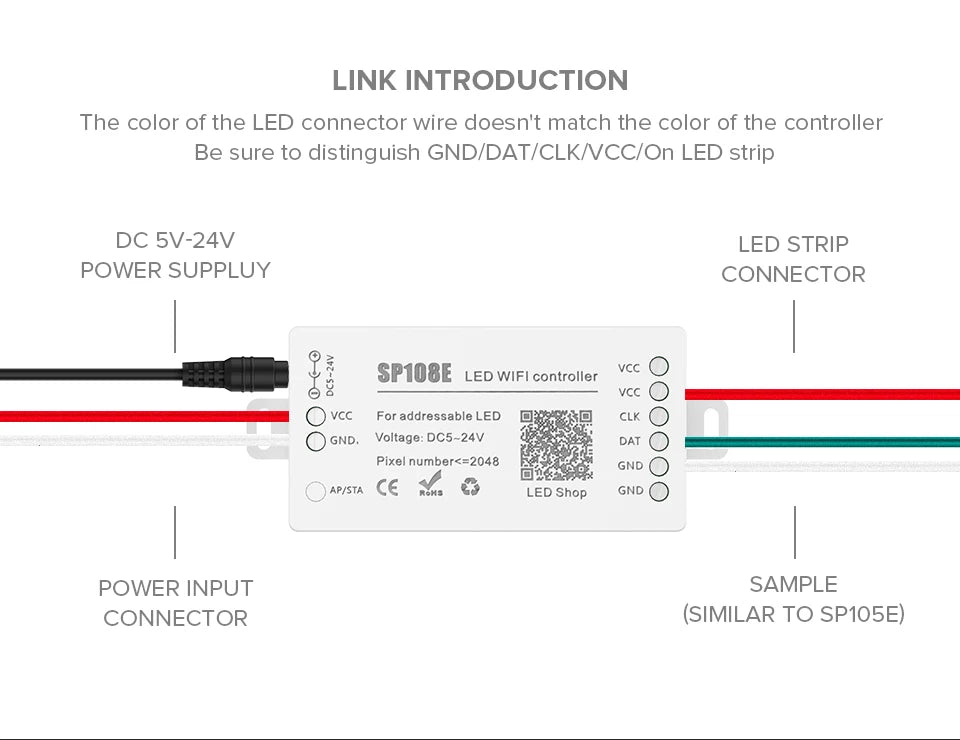 DC LED Controller Wifi SP108E
