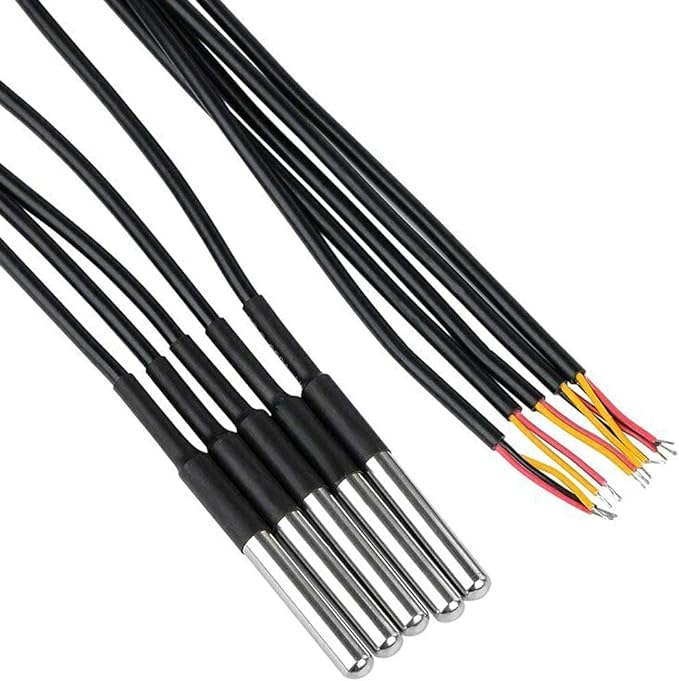 Waterproof Cable 3 m for Temperature Sensor DS18B20 . Suitable for Arduino & Raspberry Pi. Thermocouple