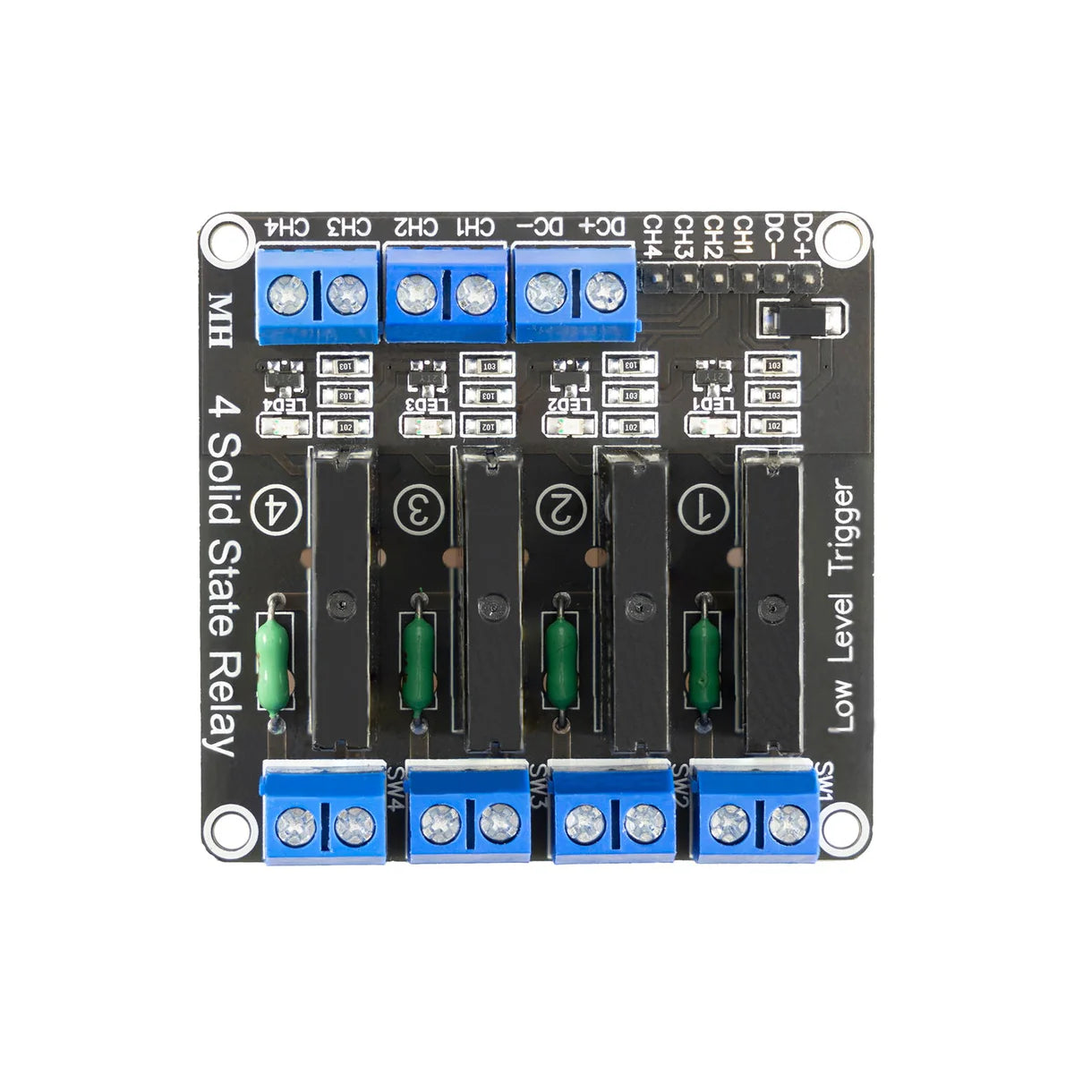 4 Channel Solid State Relay 5V DC Low Level Trigger Power Switch Compatible with Arduino and Raspberry Pi