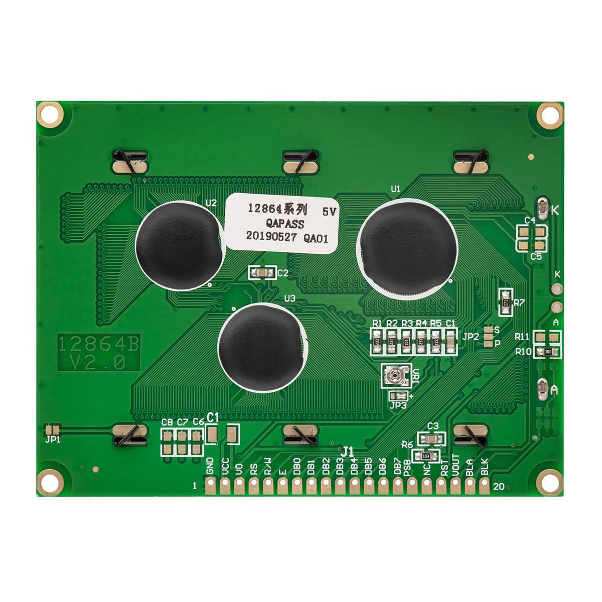 128 x 64 Pixel LCD Display 12864 Display Module Compatible with Arduino and Raspberry Pi