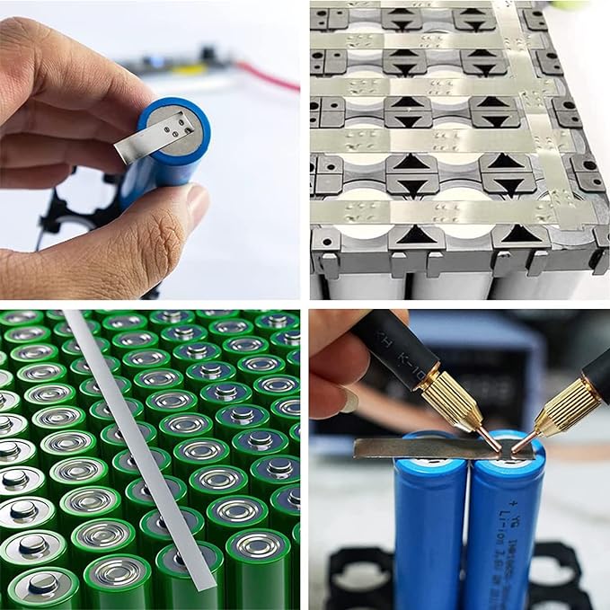 Nickel-plated strip, 0.1 x 8 mm, type 18650, 1 meter. For spot welding of batteries.