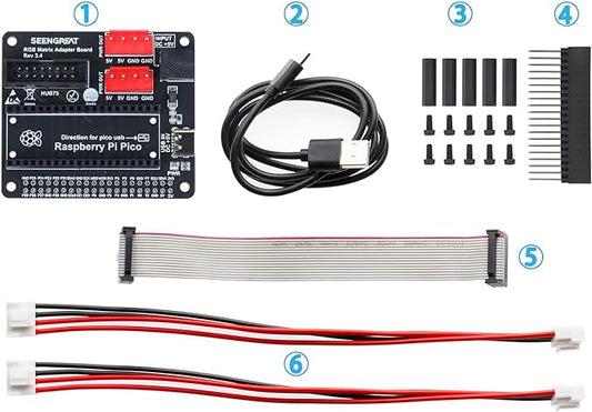 RGB Matrix Adapter Board Converter for Raspberry Pi Series and Raspberry Pi Pico with One HUB75 Interface.