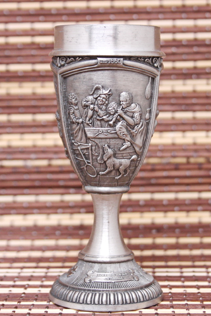 6 vintage tin shot glasses for strong spirits