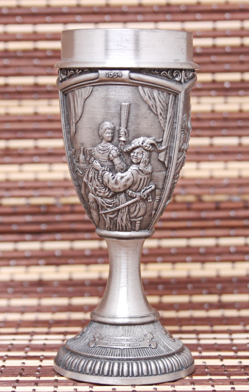 6 vintage tin shot glasses for strong spirits