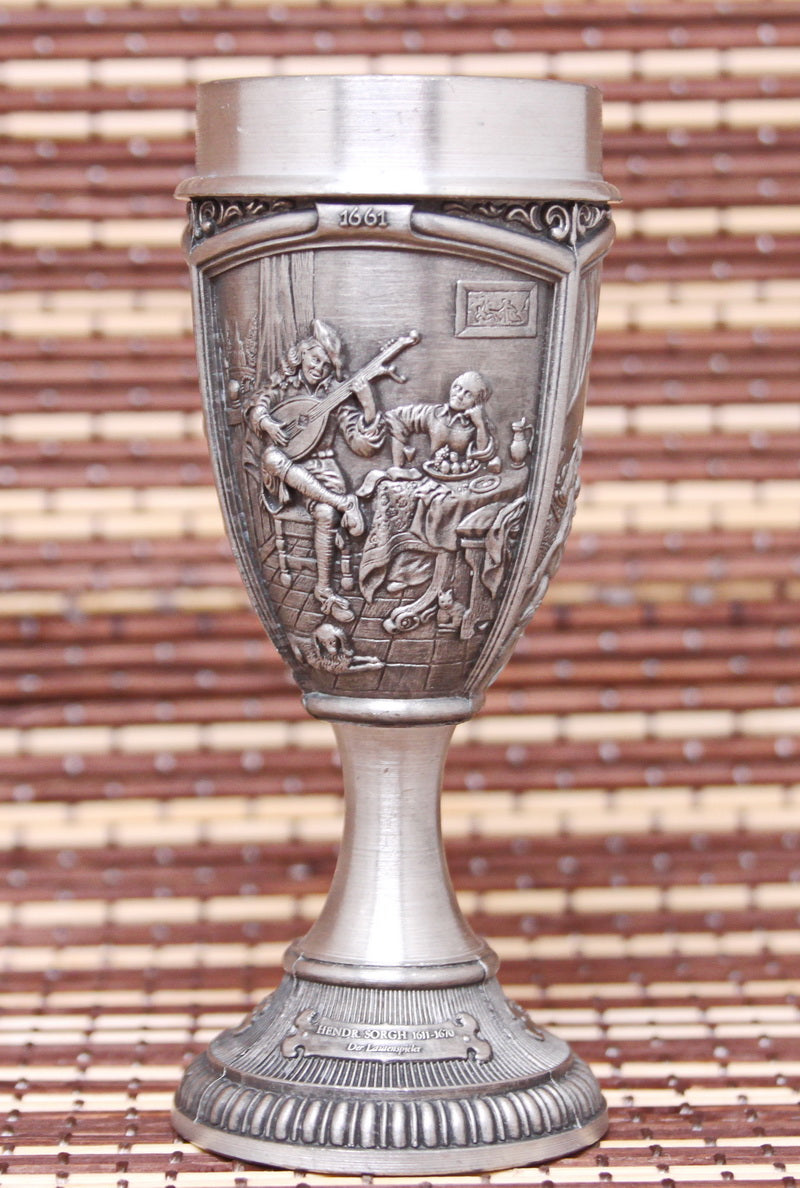 6 vintage tin shot glasses for strong spirits