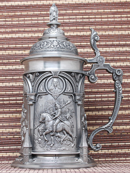 Collectible vintage tin mug. Artist A. Durer.