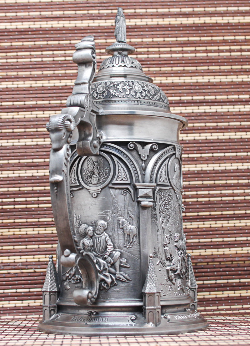 Collectible vintage tin mug. Artist A. Durer.