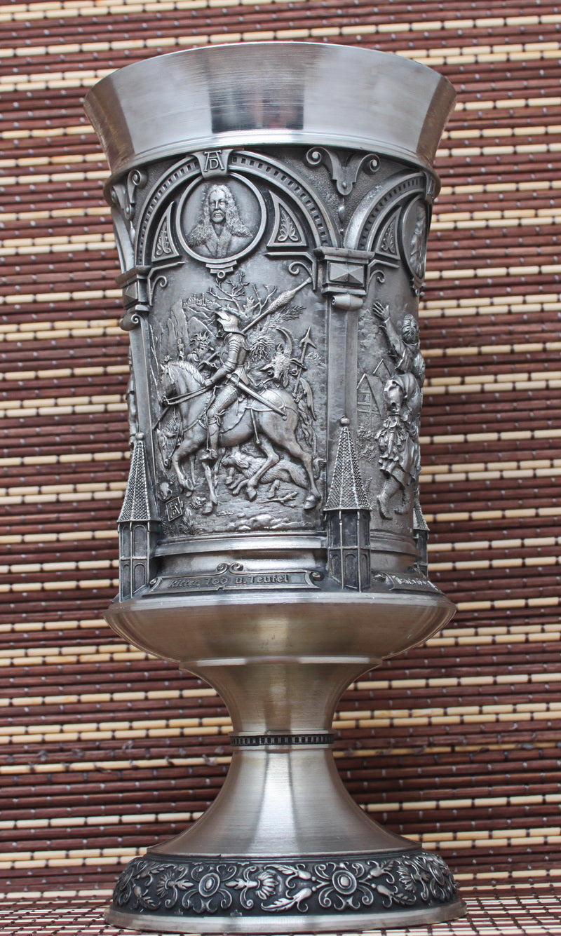 A large splendid vintage tin goblet (cup)". A. Durer