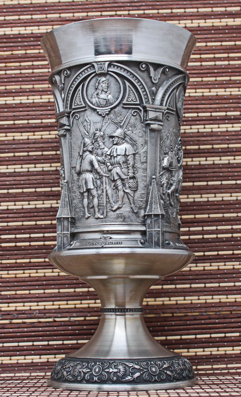 A large splendid vintage tin goblet (cup)". A. Durer