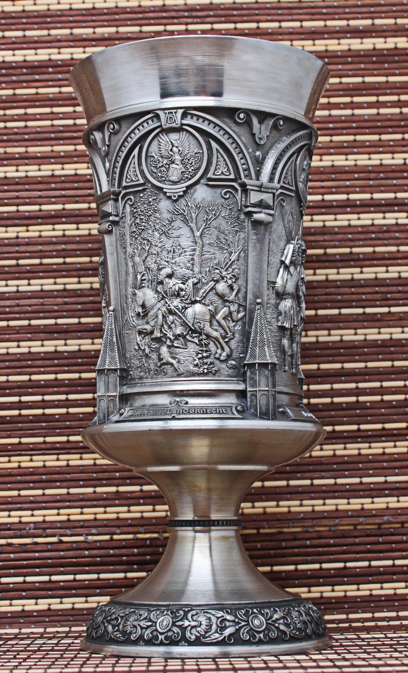 A large splendid vintage tin goblet (cup)". A. Durer