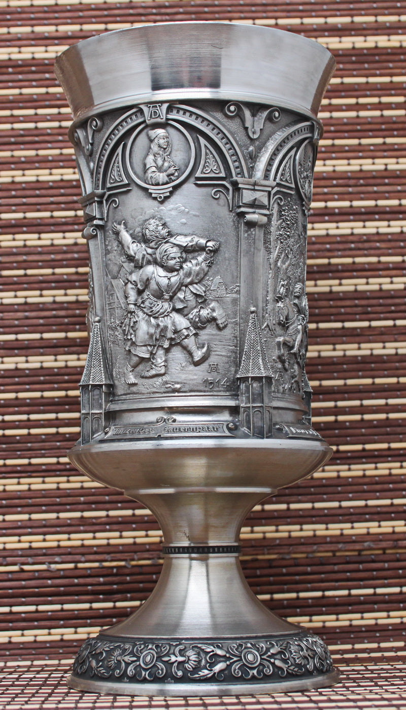 A large splendid vintage tin goblet (cup)". A. Durer