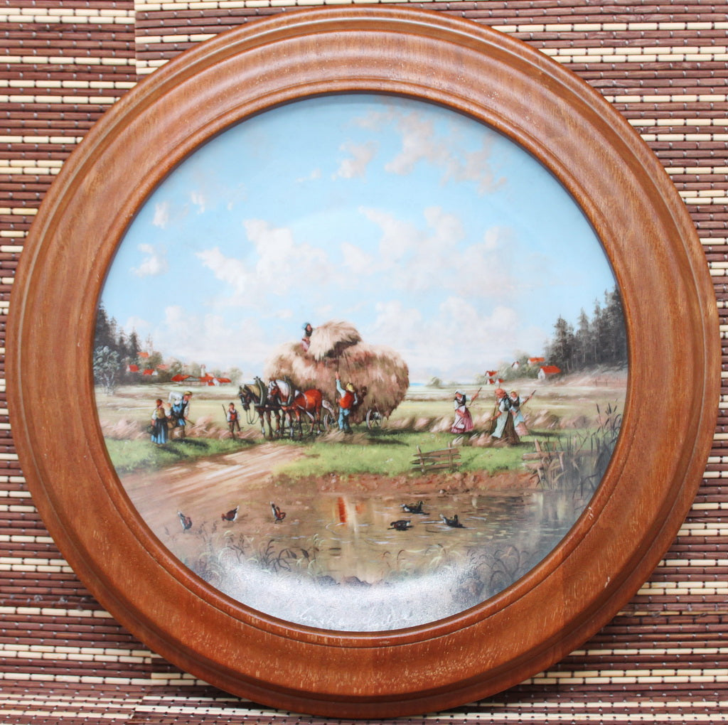 10 decorative wall plates. 'Idyll of village life'. Artist K. Lückel