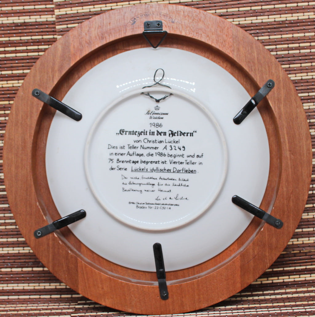 10 decorative wall plates. 'Idyll of village life'. Artist K. Lückel