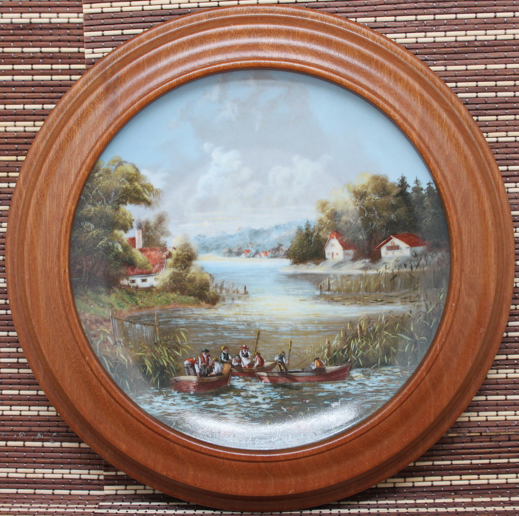 10 decorative wall plates. 'Idyll of village life'. Artist K. Lückel