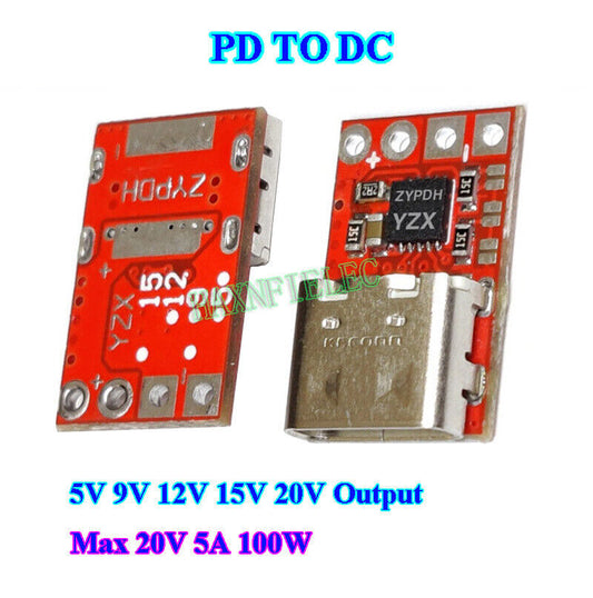 100W 5A decoy PD 2.0 3.0 to DC trigger transfer cable QC4 5V 9V 12V 15V 20V