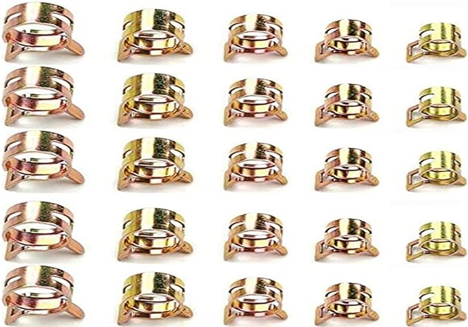 5 Sizes Hose Clamps Spring Hose Clamps Mini Fuel Line Pipe Clamps 5mm 6mm 7mm 8mm 9mm Gold