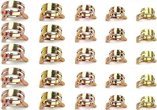 5 Sizes Hose Clamps Spring Hose Clamps Mini Fuel Line Pipe Clamps 5mm 6mm 7mm 8mm 9mm Gold