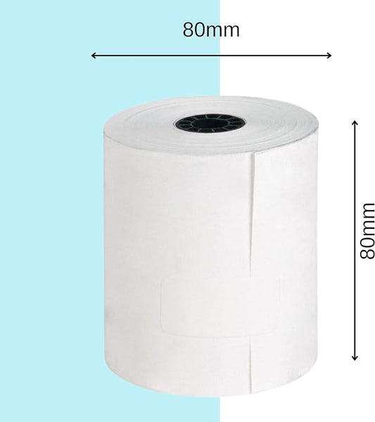 Premium 80 x 80 mm Thermal Paper Cash Receipt Roll for POS Terminal Cash Register Machine EPOS Printer (Epson Citizen Toshiba Star Bixolon TH243 CBM232 CBM233 CBM253 TM-T88V ets)