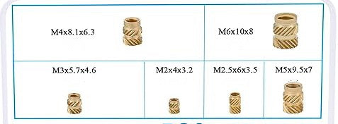 Threaded Inserts M2 M2.5 M3 M4 M5 M6 Threaded Inserts Brass Nut Threaded Inserts for 3D Printing Plastic Parts