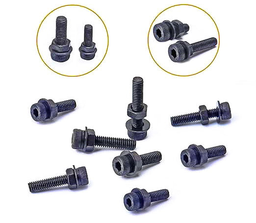 Set of 5 Kits (Hex Screw + Nut + Washer) - Available in M2, M3, M4, M5 Threads of Various Lengths