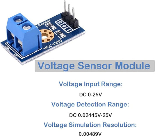 Voltage Sensor Module, Terminal DC 0-25V Voltage Detector Module for Arduino Raspberry Pi