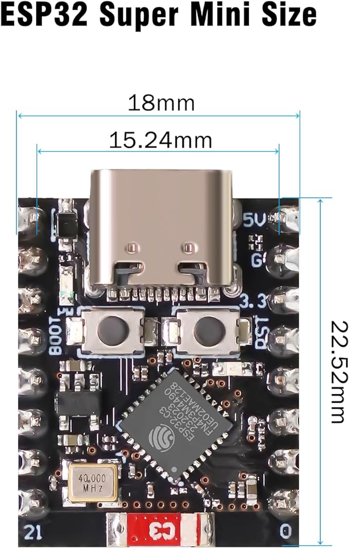 ESP32-C3 Development Board Mini ESP32-C3 Module 400KB SRAM 384KB ROM Supports WiFi Bluetooth Compatible with Arduino