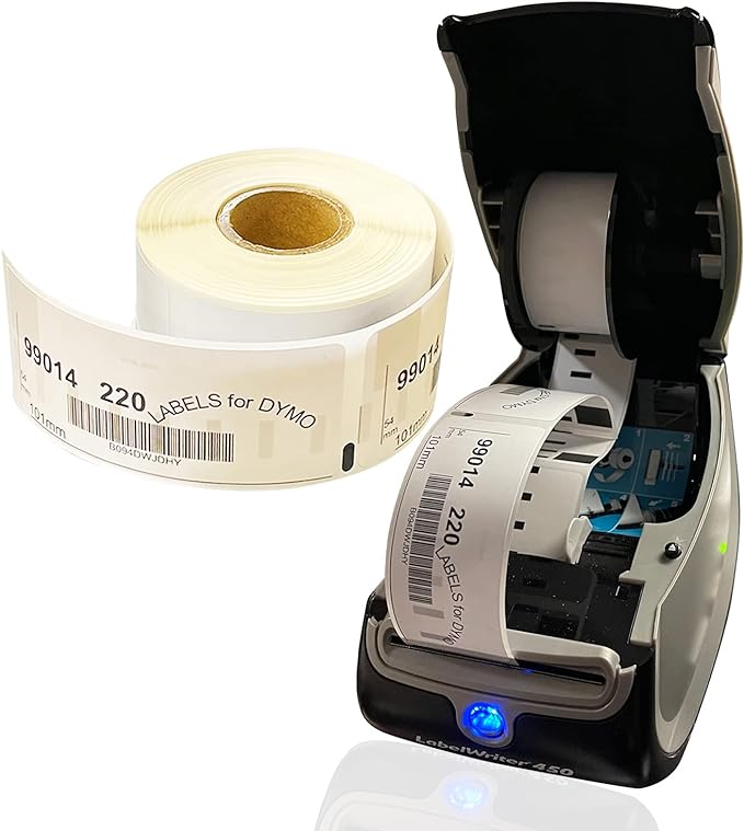 Compatible with Dumo 99014 label rolls. 54 mm x 101 mm. LW shipping labels