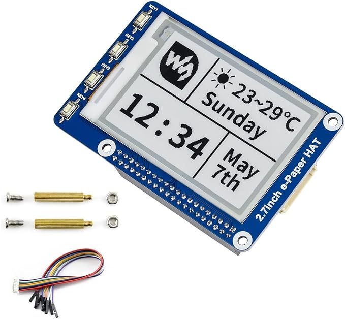 IBest 2.7 inch E-Paper Display Module 264 x 176 Resolution 3.3 V/5 V Two-Colour E-Ink Display epaper Screen Hat for Raspberry Pi/Jetson Nano/Arduino/Nucleo Support Partial Refresh SPI Interface