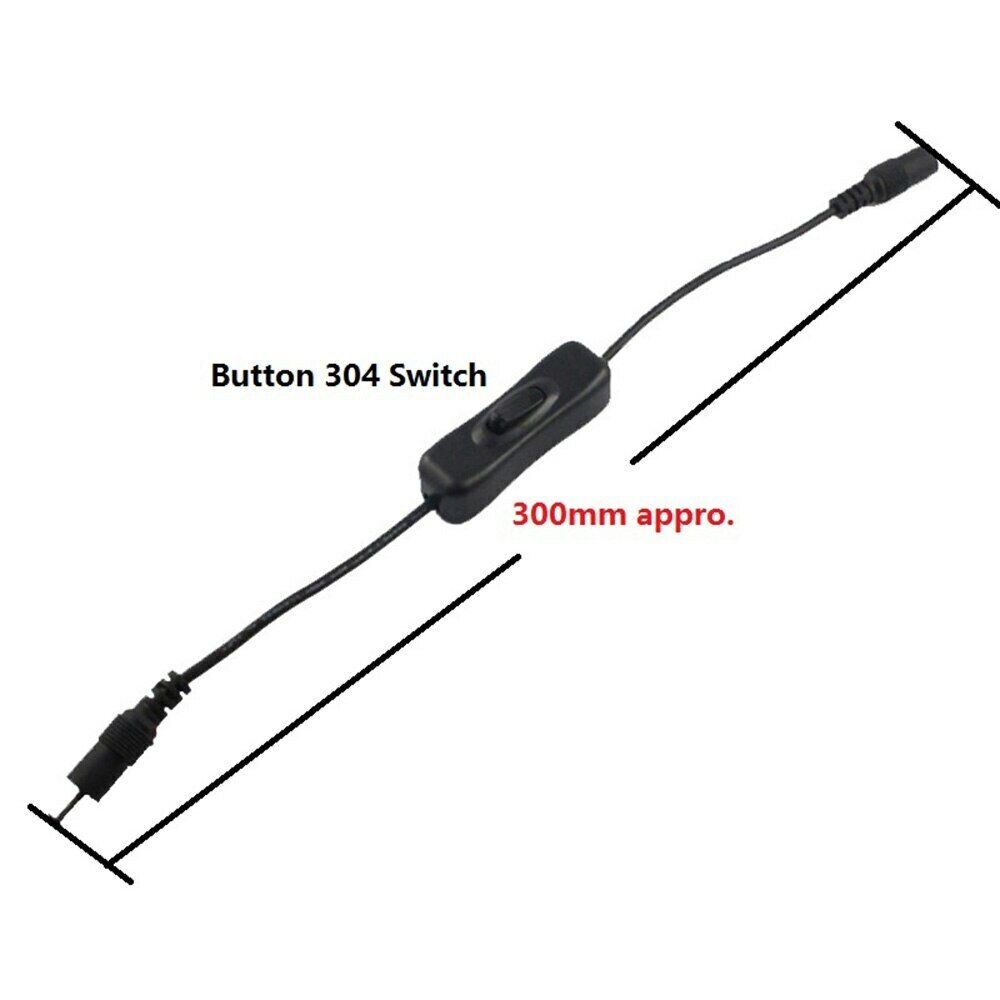 Light Switch DC 12V Female Male Power Cable 5.5x2.1mm DC Connector ON OFF 5-24V