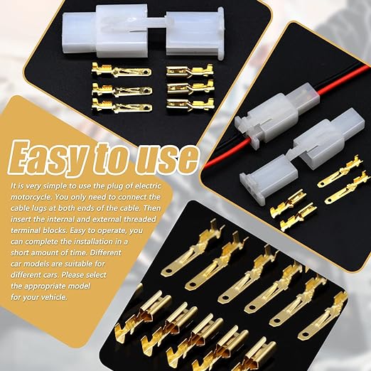 Cable Connectors. 2 3 4 6 Pin Blade Receptacles Set. 2.8 mm Flat Connector Cable Lugs