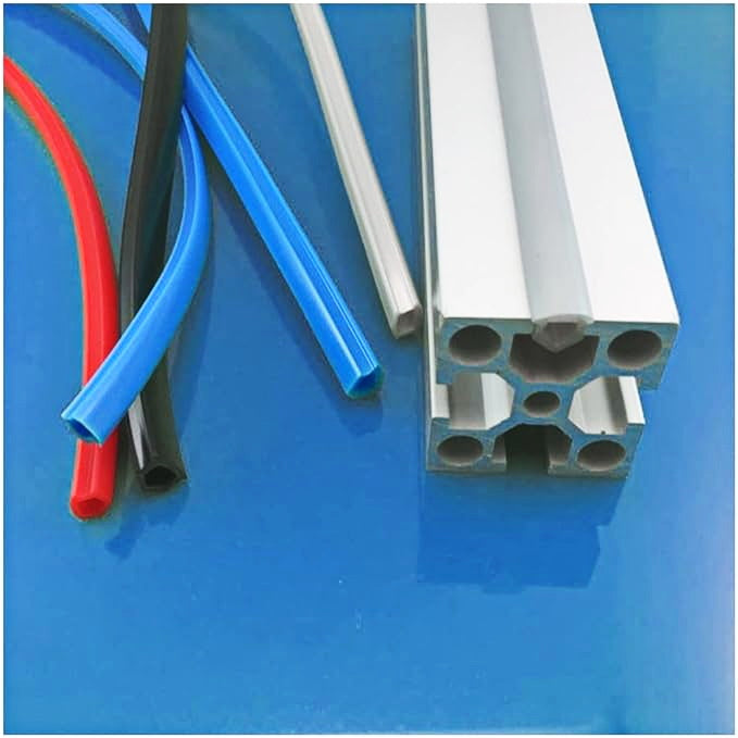 1 meter. 6mm wide PVC flat seal in black/blue/white/grey. Slot plug for aluminum profile 2020