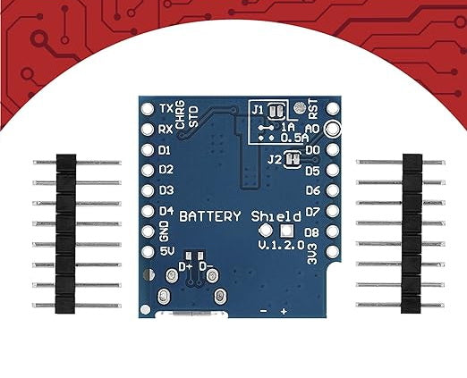 Battery Shield for Lithium Batteries for D1 Mini