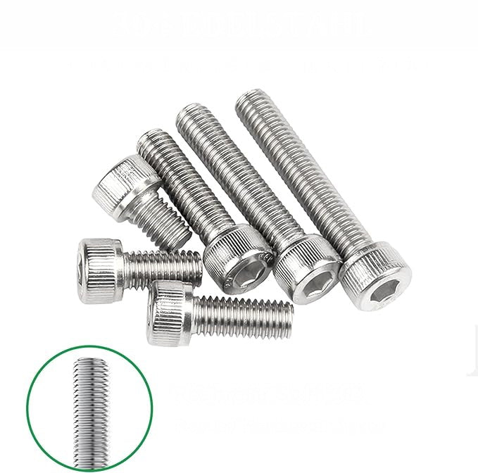 Stainless Steel M3 Hex Screw Set - Includes 5 Hex Screws, Nuts and Washers.