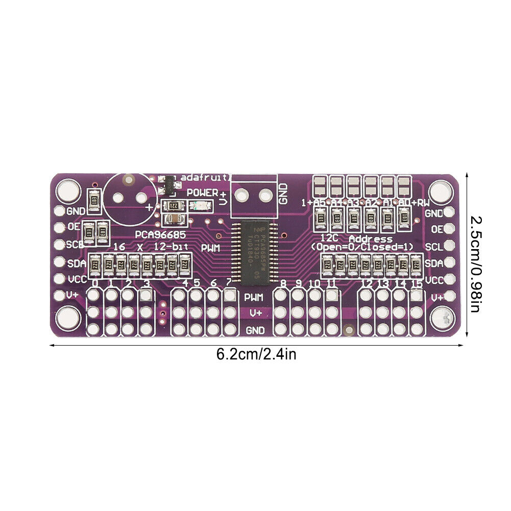 Stable LED Brightness PWM Servo Driver For Raspberry 16 Channel Servo Driver I2C