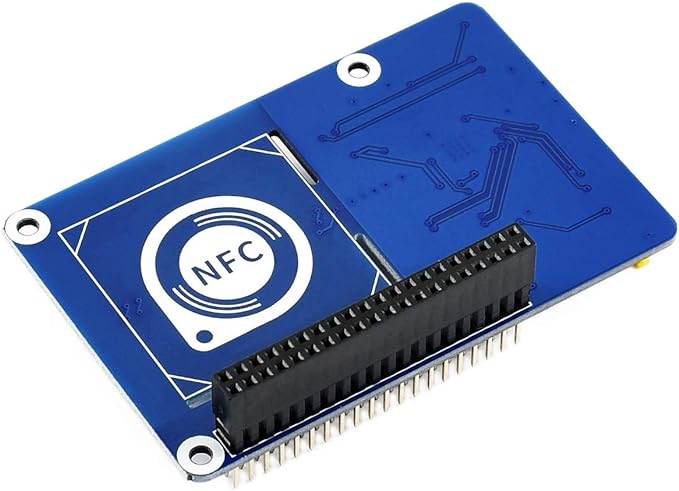 Raspberry Pi NFC HAT based on PN532 with 13.56 MHz frequency range and interfaces I2C SPI UART for payment system and Bluetooth and WiFi devices chaining and smartphone NFC