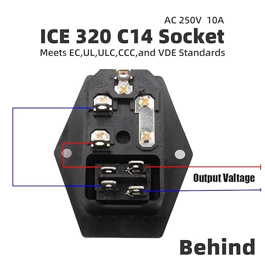 IEC built-in plug 220-250 V / 10 A audio IEC socket mounting coupling including fuse C14 with switch