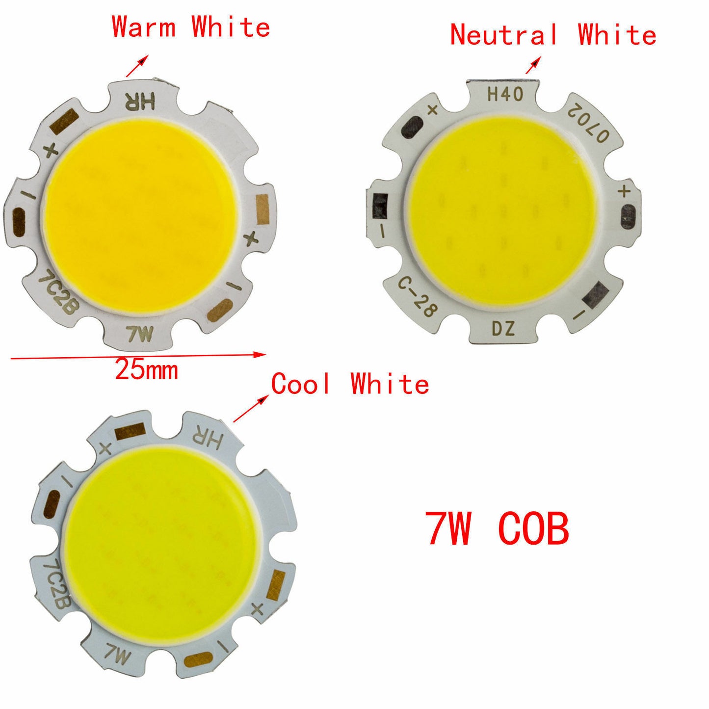 3W 5W 7W LED SMD COB Chip with White Light