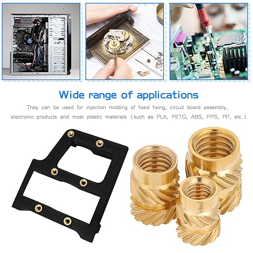 Threaded Inserts M2 M2.5 M3 M4 M5 M6 Threaded Inserts Brass Nut Threaded Inserts for 3D Printing Plastic Parts