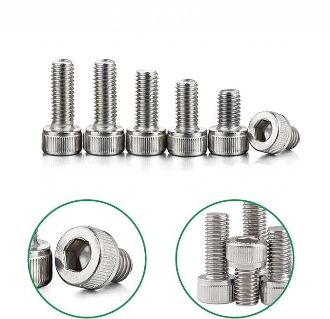 Stainless Steel M3 Hex Screw Set - Includes 5 Hex Screws, Nuts and Washers.