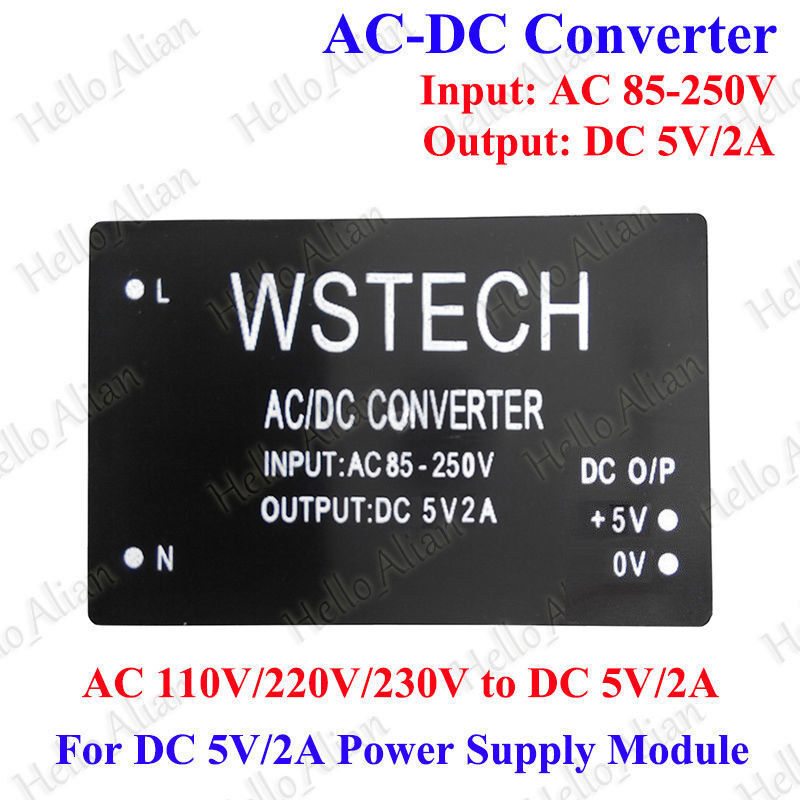 Mini AC-DC Converter. AC 110V 220V 230V to DC 5V 2A Switching Power Supply Module