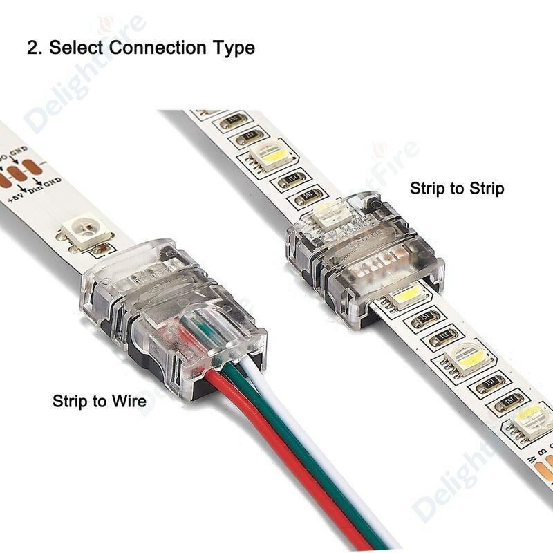 4-pin LED strip connector 10 mm IP 65 for LED strip RGB RGBW RGBWW 3528 5050