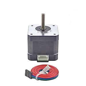 Stepper Motor Nema 17 Bipolar 42 Ncm 1.5 A 42 x 42 x 39 mm 4 Wires with 1 m Cable and  Connector for 3D Printer/CNC Milling Machine, Black