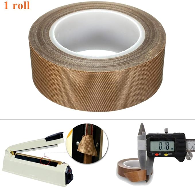 High Temperature Adhesive Tape, PTFE Tape, Teflon Tape, High Temperature Resistant, Vacuum Sealer 25 mm x 30 cm